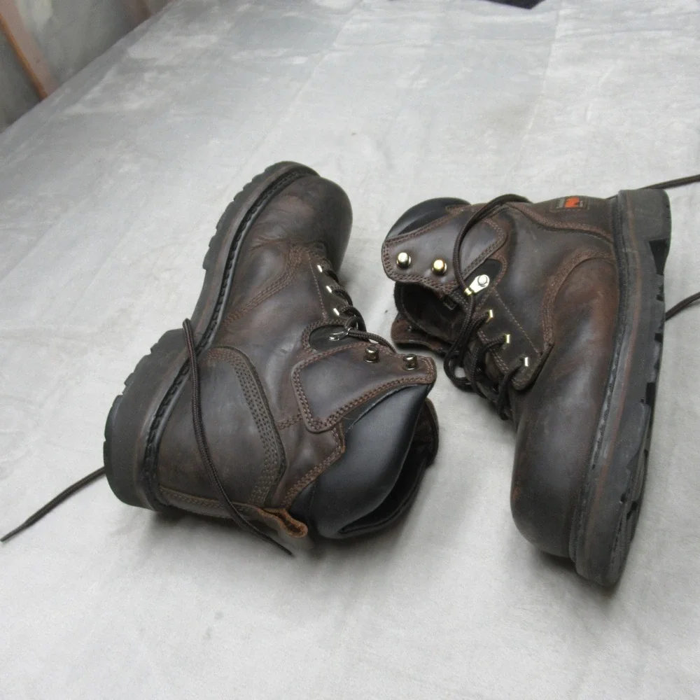 Timberland PRO‎ Mens Boots 9M Brown Leather Pit Boss Composite Toe Work Logger